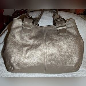 Tignanello Gold Leather Satchel